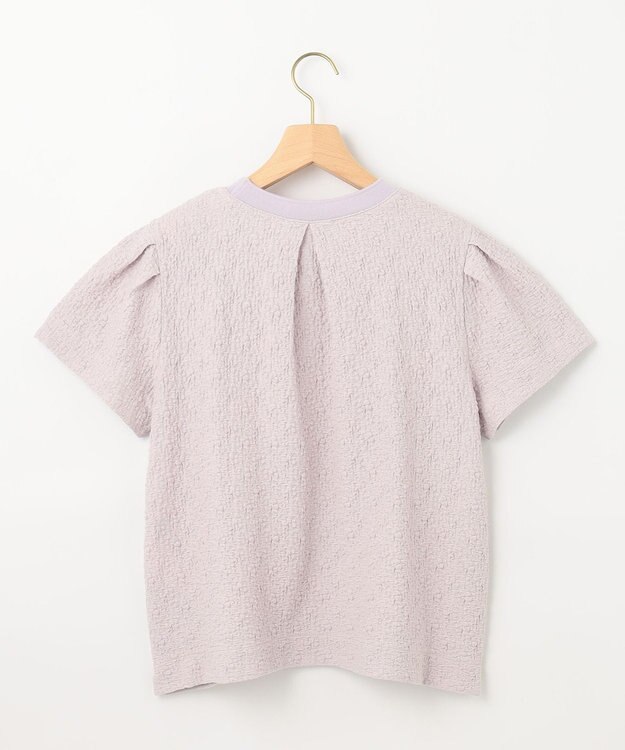 組曲 L 【WEB限定】ストレッチジャガード クロップドＴシャツ ピンクグレージュ系