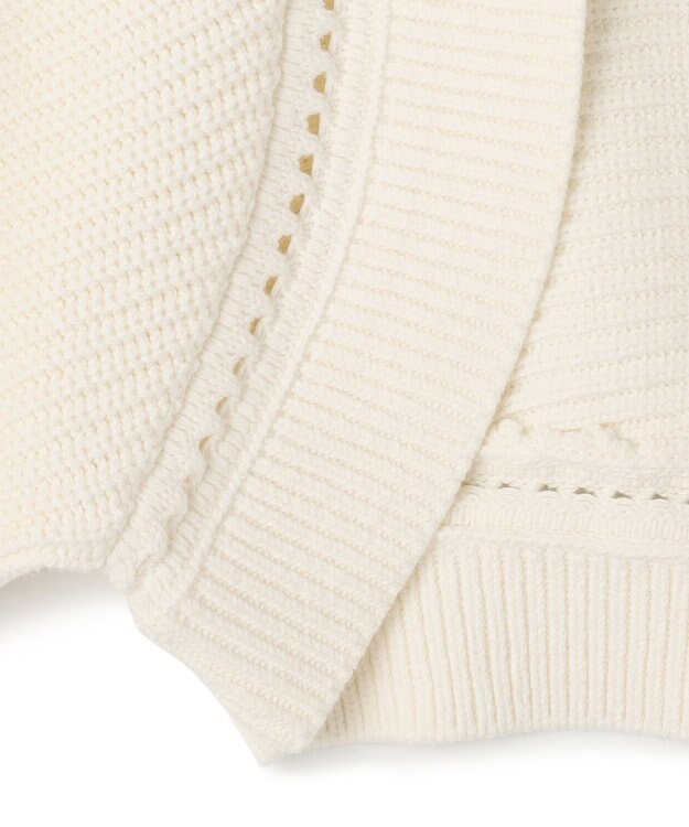 GRACE CONTINENTAL 畦ショートニットカーディガン ホワイト