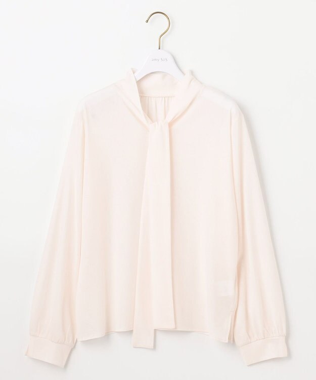 ANY SIS 【前後着用可能】シアー2WAYボウタイ プルオーバー アイボリー