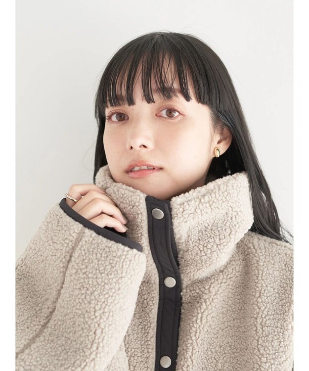 earth music&ecology リバーシブルボアブルゾン Mocha