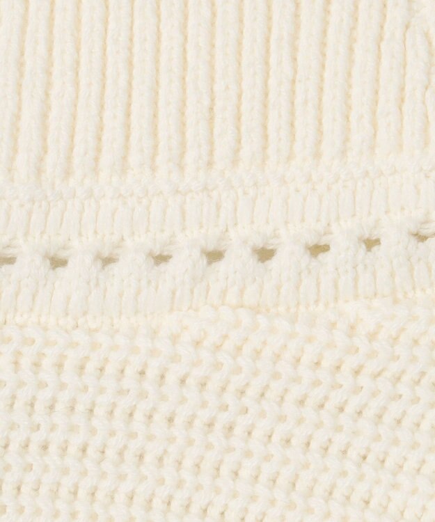 GRACE CONTINENTAL 畦ショートニットカーディガン ホワイト