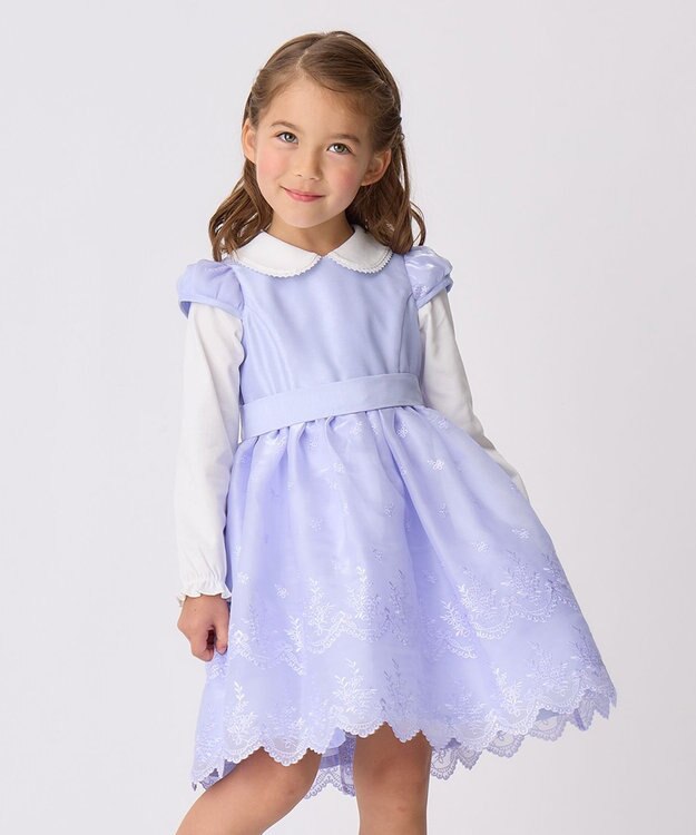 ANY KIDS バックサテンシャンタン ドレス サックスブルー