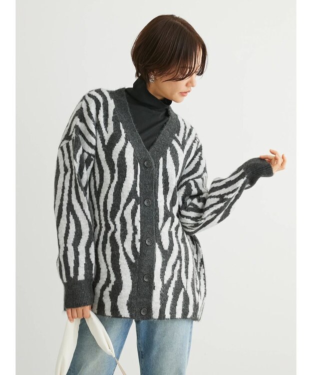 Green Parks 柄アソートニットカーディガン A