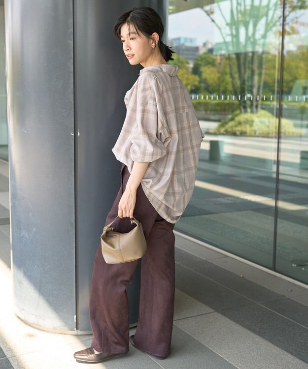 AMERICAN HOLIC イージーケアチェックシャツ【360°着こなしシャツ】 Light Gray
