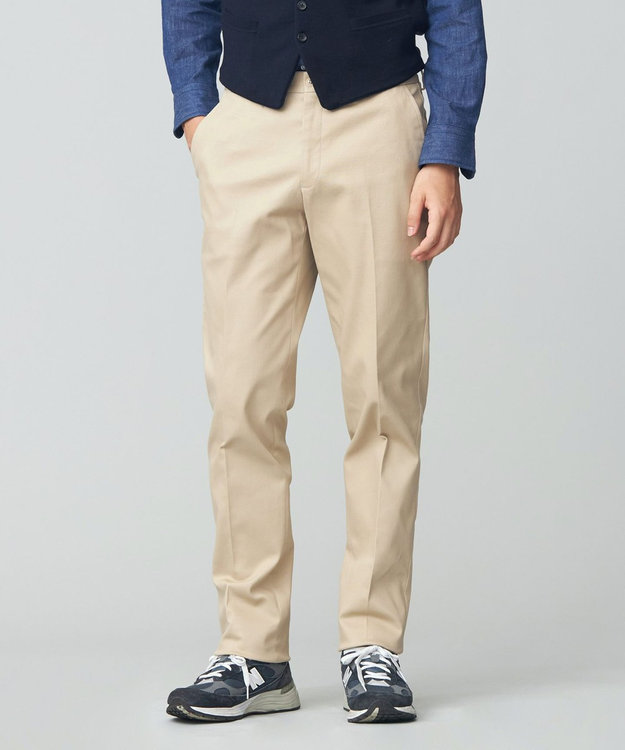J.PRESS MEN ピースダイ トリコチンストレッチパンツ ベージュ系
