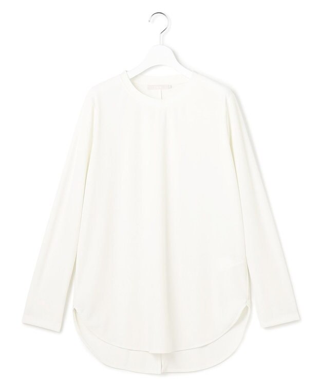 ICB L 【マシンウォッシャブル可】ライトトリコット バックスリット入り長袖プルオーバー オフホワイト系