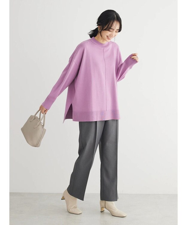 Green Parks もちやわ　モックネックプルオーバー Purple