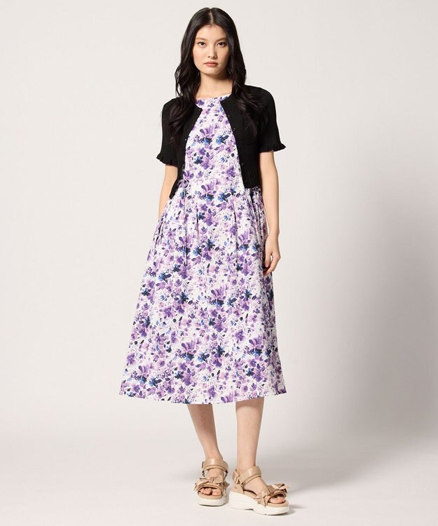 TOCCA HALF SLEEVE AJISAI  半袖カーディガン ブラック系