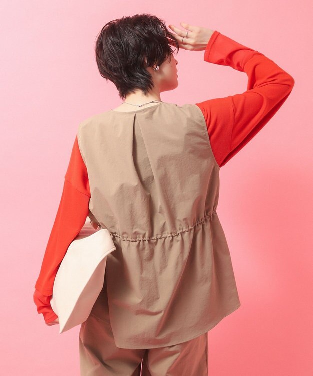 Green Parks ドロストフレアベスト Beige