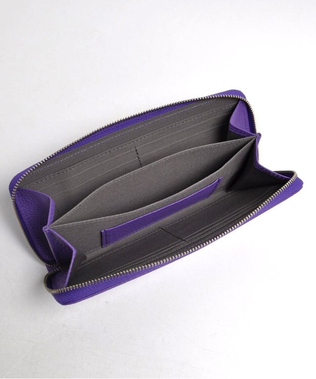 blancle シュリンクレザーラウンドジップ ロングウォレット パープル