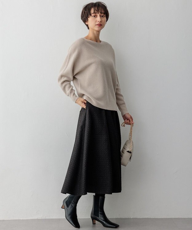 23区 【洗える】ラメウール ドルマンスリーブ ニット ベージュ系