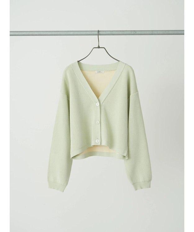 earth music&ecology バイカラースポンディッシュカーディガン Mint
