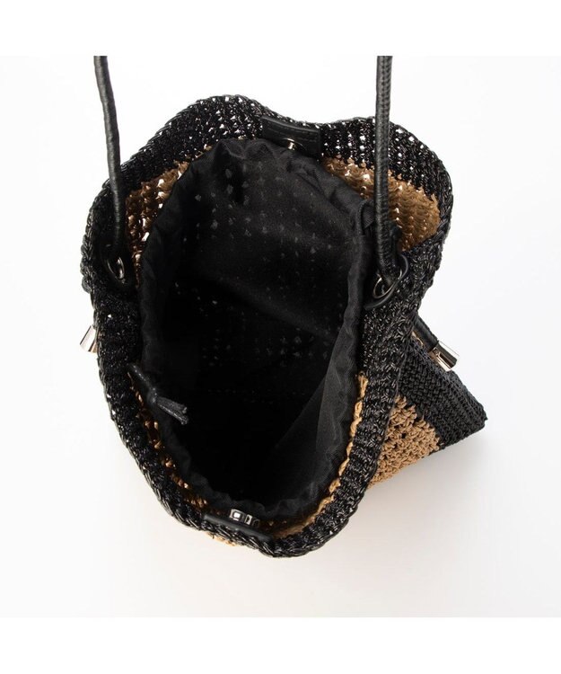 UNBILLION カシュカシュ cachecache / メタリックヤーンパネル編みトート ブラック