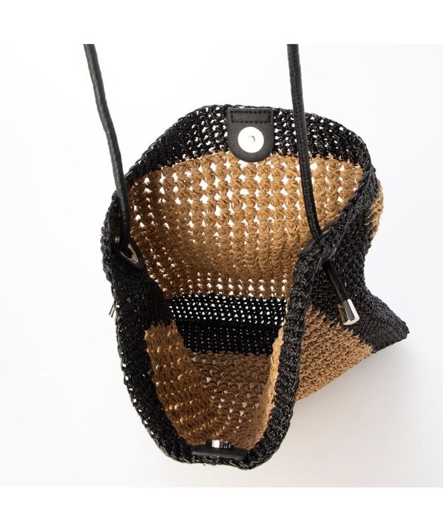 UNBILLION カシュカシュ cachecache / メタリックヤーンパネル編みトート ブラック