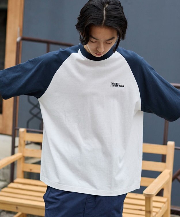WEGO 【ユニセックス着用ITEM】ラグラングラフィックBIG　T（SS） ネイビー