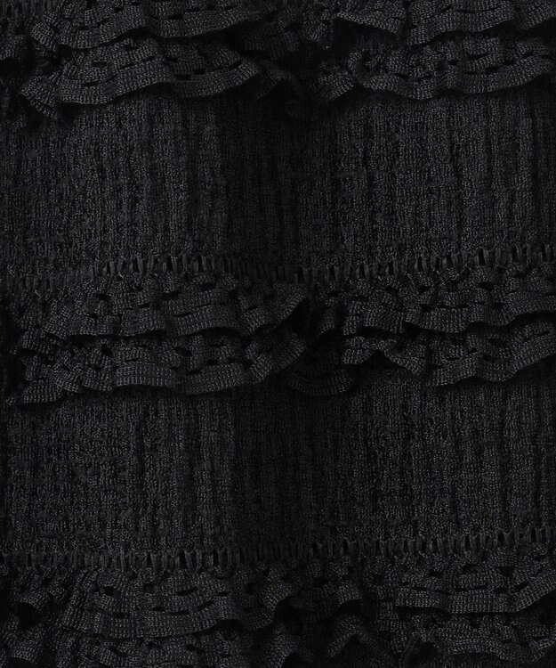 Feroux 【洗える】カットフリルＩラインスカート ブラック系