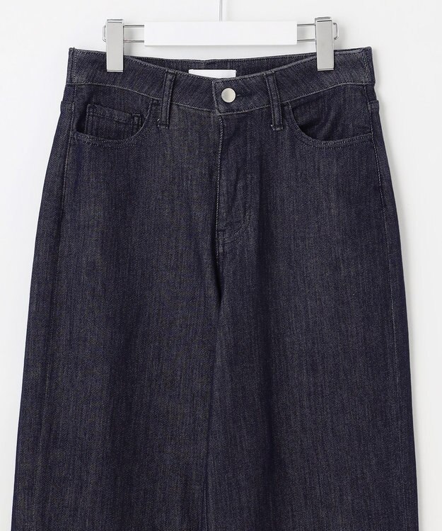 自由区 L 【19号サイズまで展開】ウスカルデニムワイドストレート パンツ インディゴ