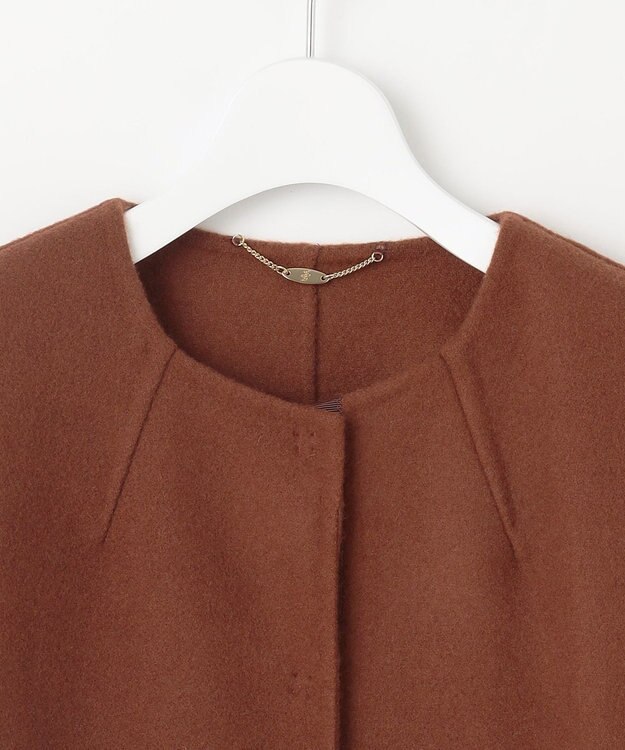 自由区 S ライトリバーノーカラー ジャケット ダークキャメル