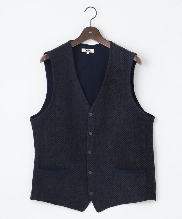 JOSEPH ABBOUD 【キングサイズ・軽量/イージーケア】 KARL KARL ニット ベスト ネイビー系