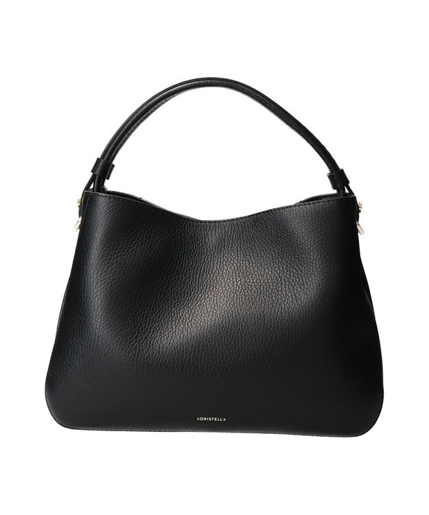 INTER-CHAUSSURES 【LORISTELLA】ミディアムサイズレザーハンドバッグ ブラック