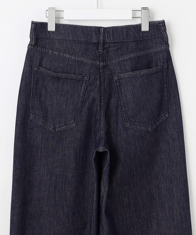 自由区 L 【19号サイズまで展開】ウスカルデニムワイドストレート パンツ インディゴ