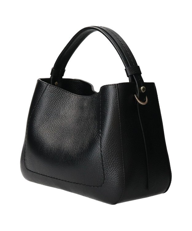 INTER-CHAUSSURES 【LORISTELLA】ミディアムサイズレザーハンドバッグ ブラック