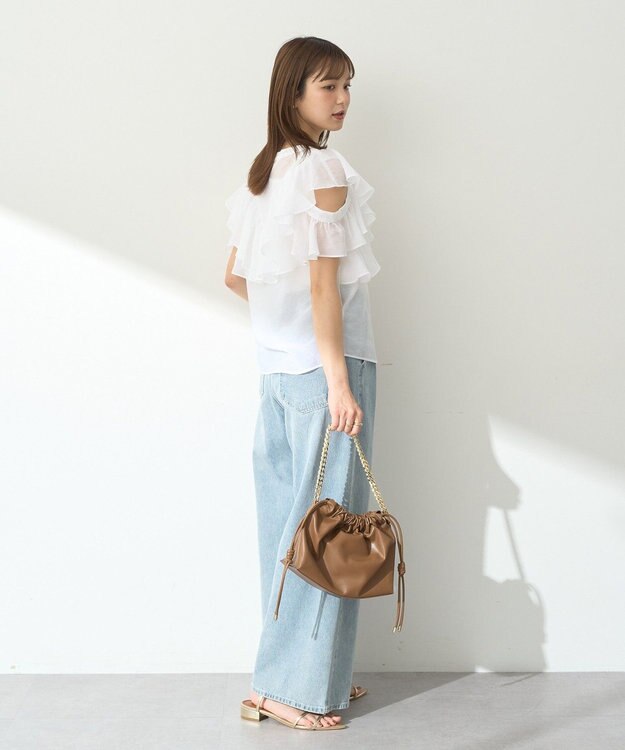 earth music&ecology ２ＷＡＹフリルブラウス White