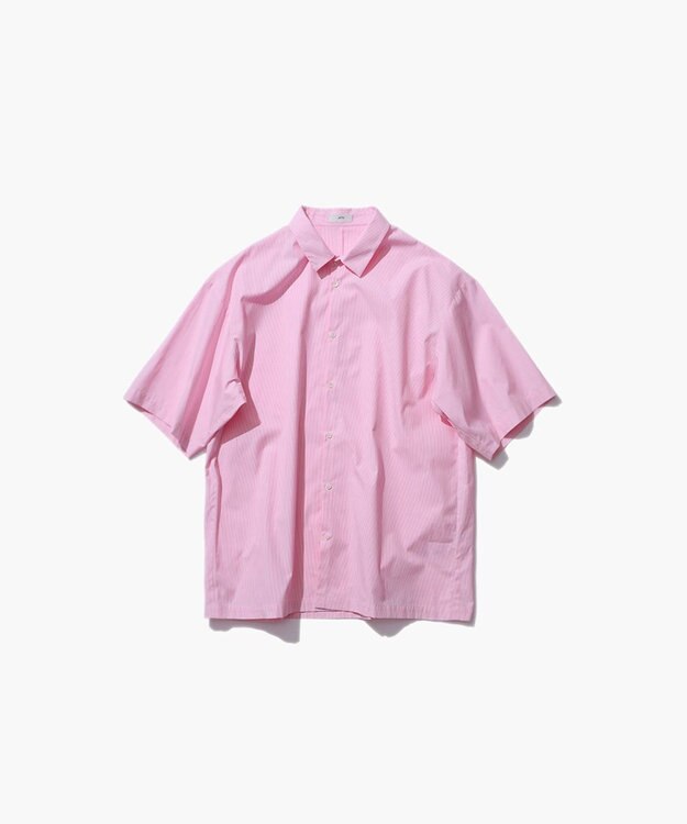 ATON SUVIN BROAD | オーバーサイズシャツ - UNISEX PINK STRIPE