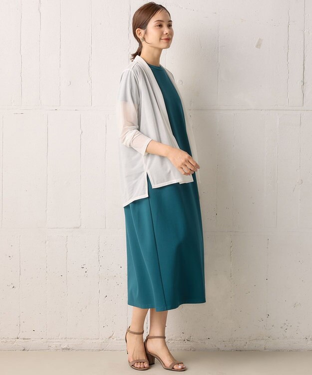 組曲 【WEB限定】シアーツイルジャージーショート カーディガン アイボリー系