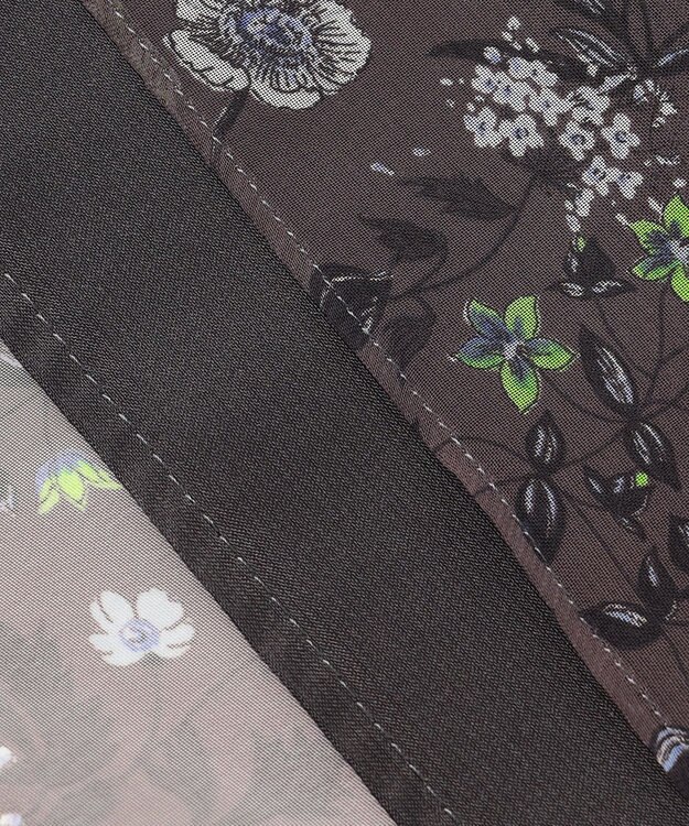 自由区 L 【カタログ掲載・洗える】ボタニカルフラワープリント ワンピース セピア系