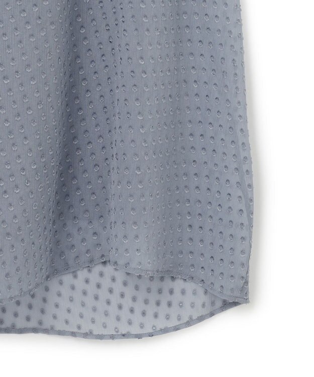 BEIGE， CALLERRY / シルク混ドットギャザーワンピース Dull Blue