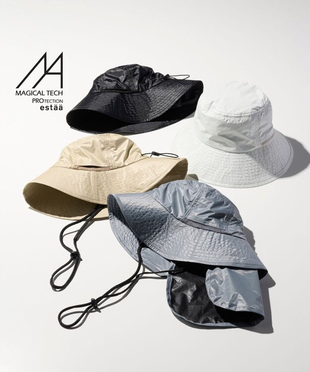 MOONBAT 【遮光ハット】マジカルテックプロテクション アドベンチャーハット 帽子 UV100％ 遮光100％ 軽量 撥水 ライトグレー