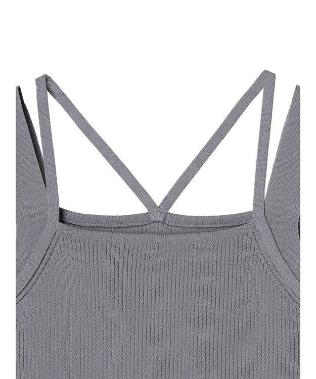 earth music&ecology レイヤードニットタンクトップ Blue