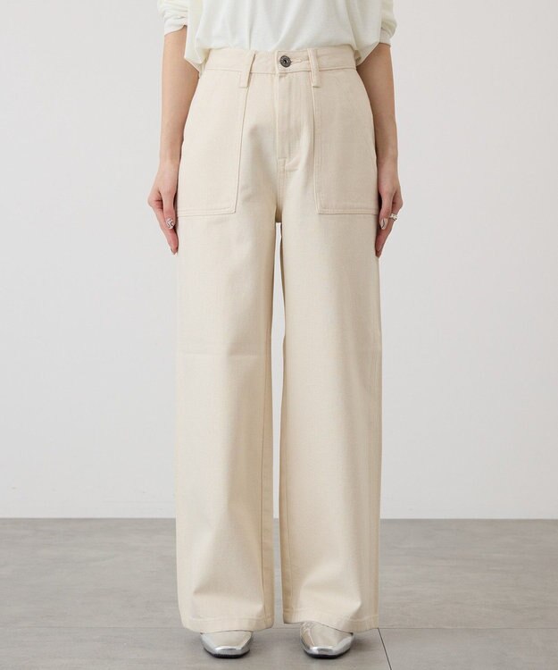 AMERICAN HOLIC ベイカーデニムパンツ White