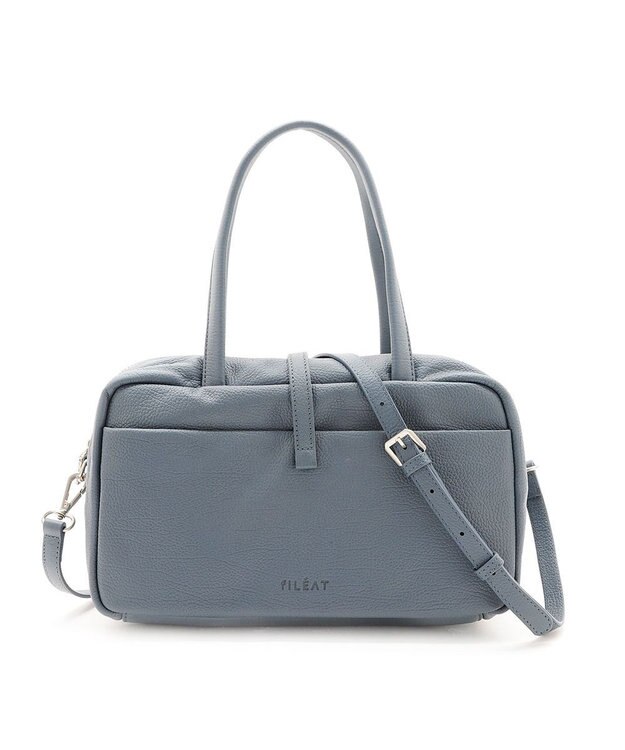 MioFIRANO レクタングル本革ハンドバッグ 2WAY　fiLEAT フィリート NAVY