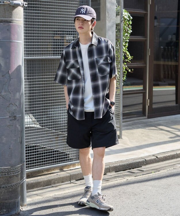 WEGO 【ウエストゴム/紐/速乾/洗濯可/SMLサイズ展開】ナイロンイージーショーツ ブラック