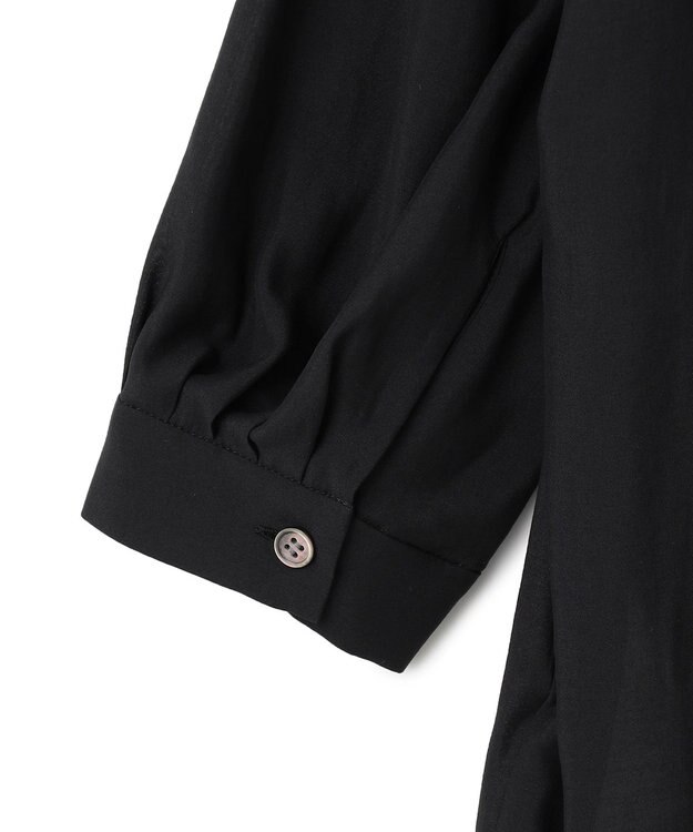 ICB 【接触冷感・速乾・洗える】 ドレープシフォン ブラウス ブラック系