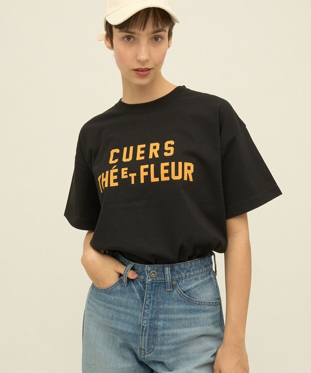 AMERICAN HOLIC デザインカレッジロゴプリントTシャツ Navy