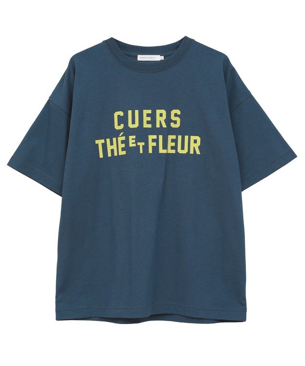 AMERICAN HOLIC デザインカレッジロゴプリントTシャツ Navy