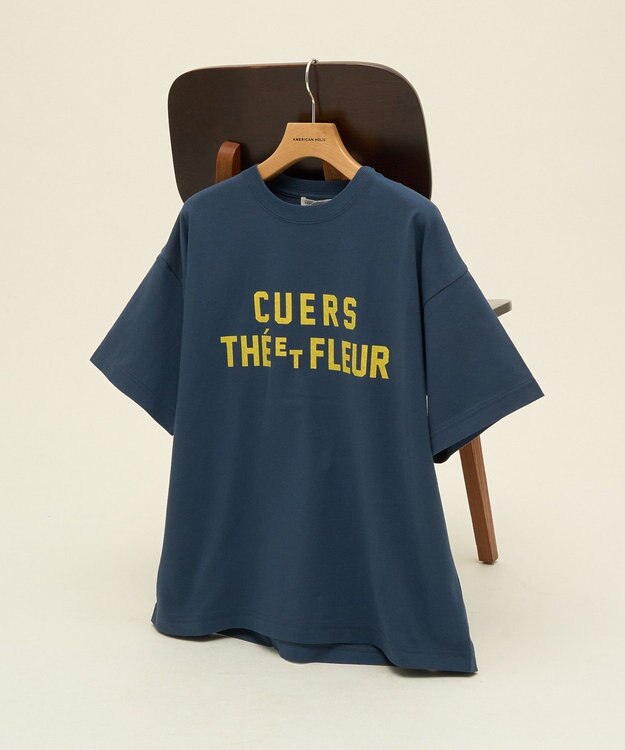 AMERICAN HOLIC デザインカレッジロゴプリントTシャツ Navy