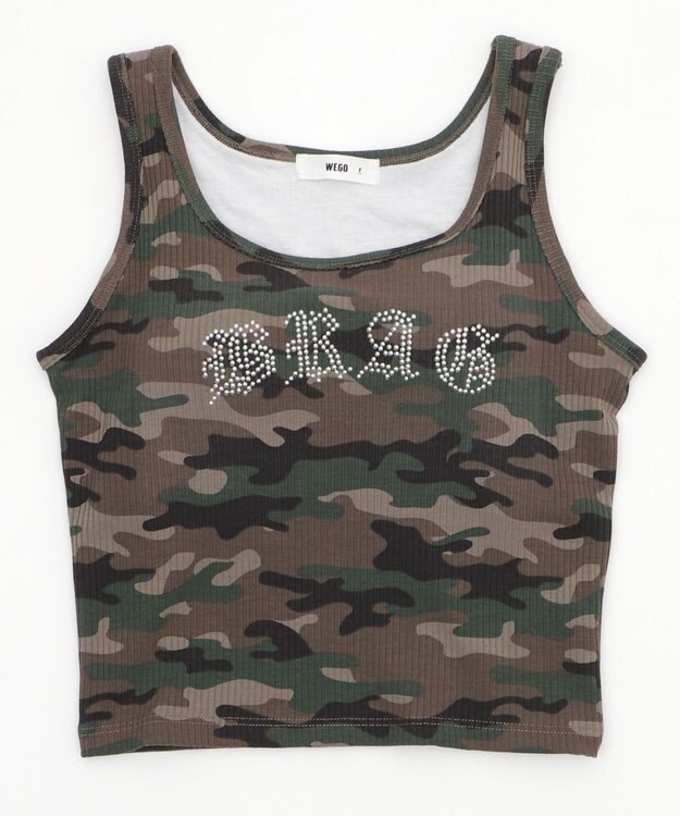 WEGO 【カップ付きインナー】ロゴスタッズカップインタンク 柄1