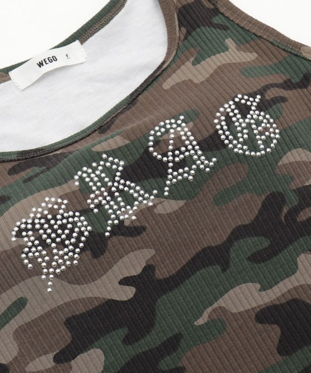 WEGO 【カップ付きインナー】ロゴスタッズカップインタンク 柄1