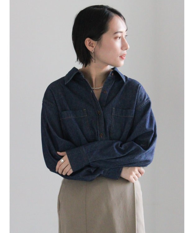 Te chichi デニムシャツ ネイビー