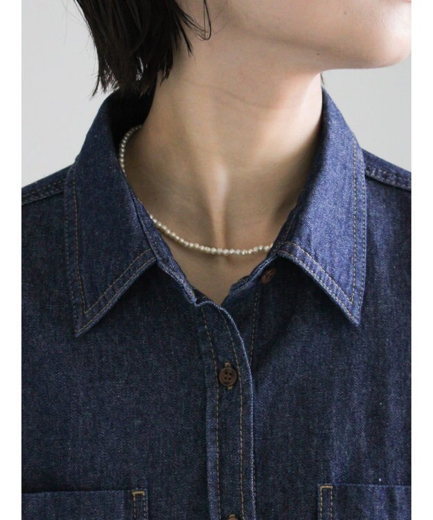 Te chichi デニムシャツ ネイビー