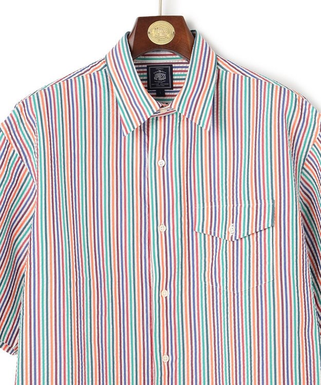 J.PRESS MEN 【J.PRESS ORIGINALS】Cotton Silk Seersucker Regular Half Sleeve Shirt / Baggy-Fit ホワイト系8