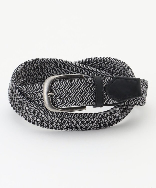 JOSEPH ABBOUD 【イタリア素材・ストレッチ・日本製】 ストレッチミックスブレイズ ベルト ブラック系