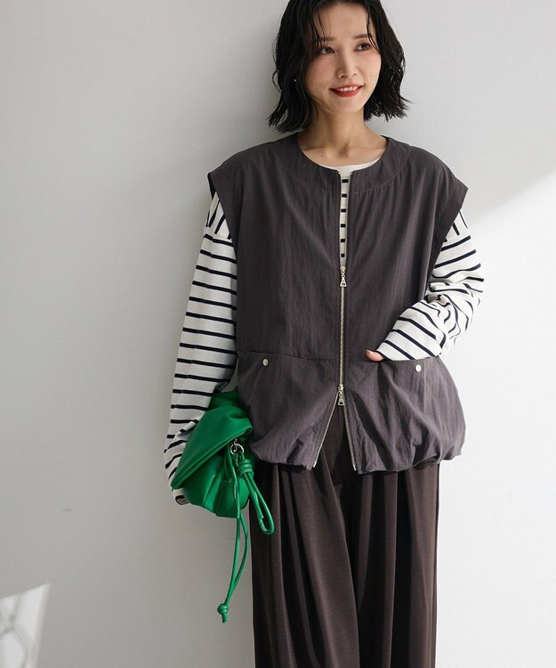 Green Parks ナイロンバルーンベスト Charcoal Gray