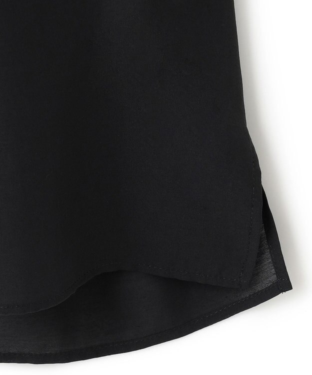 ICB 【接触冷感・速乾・洗える】 ドレープシフォン ブラウス ブラック系