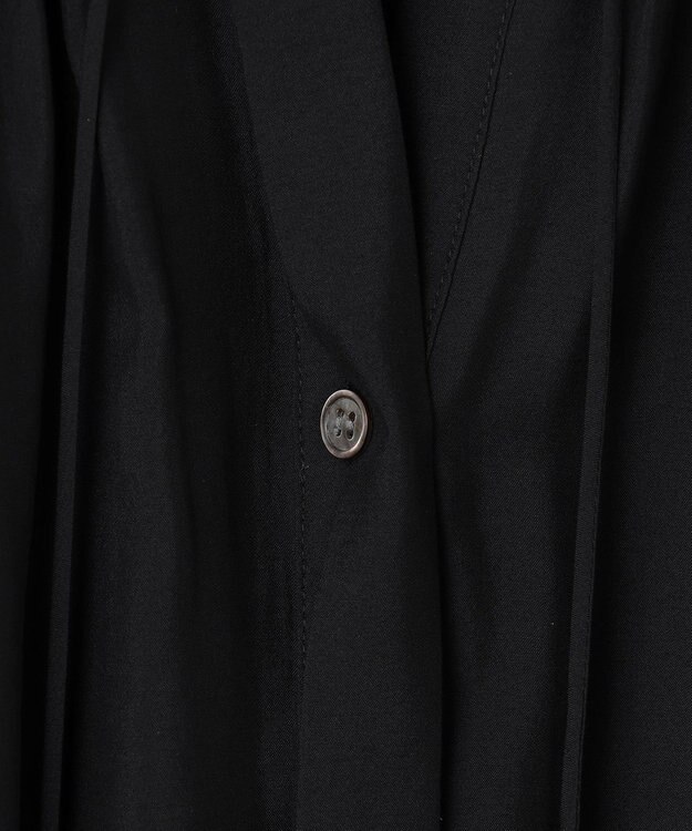 ICB 【接触冷感・速乾・洗える】 ドレープシフォン ブラウス ブラック系