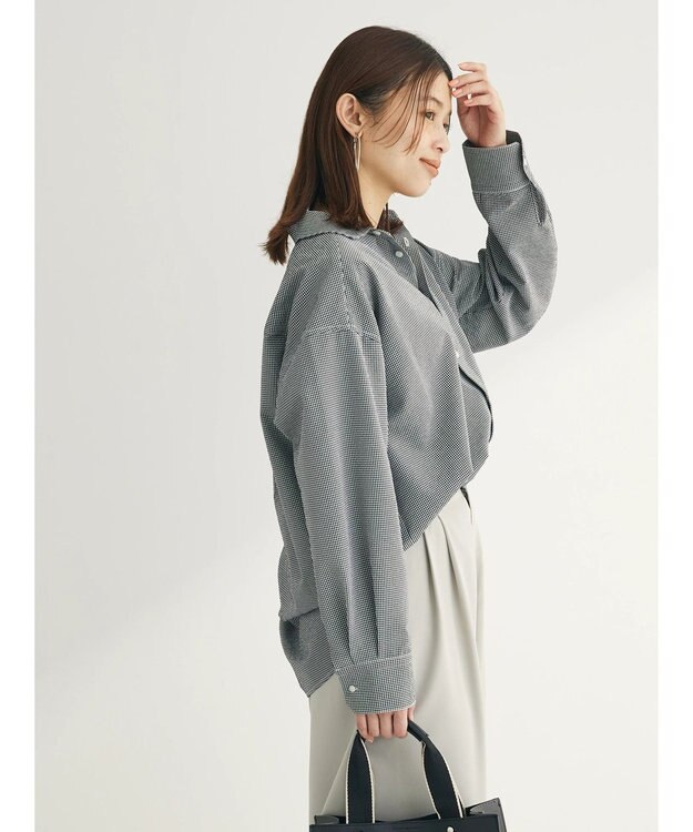 Green Parks ゆったりサッカーシャツ Gingham Check